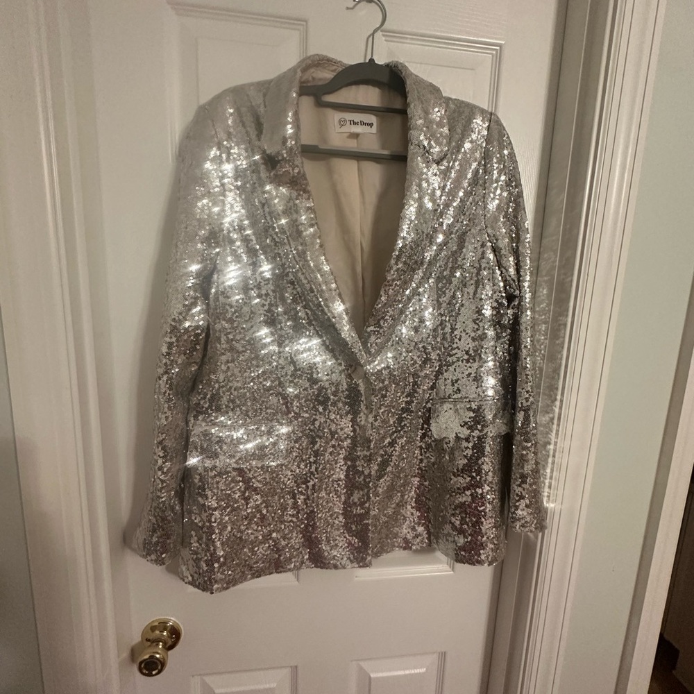 The Drop - Silver Sequin Blazer